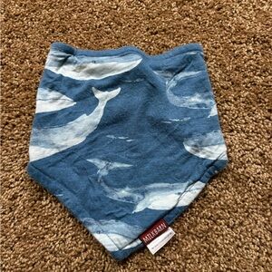 Milkbarn Whale Print Bamboo Bandana Bib